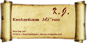 Kestenbaum János névjegykártya